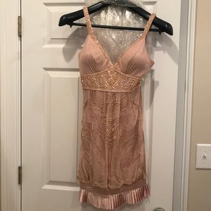 Beaded short peach formal cocktail dress size 0